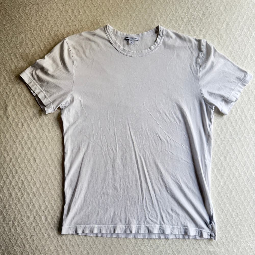 James Perse Crew Neck Tee Short Sleeve White Combed Cotton MLJ3311 USA